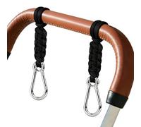 2 Piezas Ganchos Carro Bebe,Ganchos Carrito Bebe,Paracord Llavero Correa,Mosqueton Colgador Universales,Stroller Hooks Cord,para Cochecito,Carro de la Compra, Mochilas (Negro)