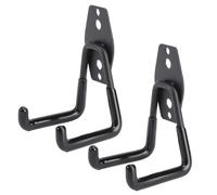 2 Piezas Ganchos Para Colgar, Gancho pared de Resistentes, Colgador Bicicleta Pared de Acero Revestimiento Antideslizante para Herramientas Eléctricas Escaleras (Negro)