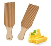2 Piezas Gnocchi Junta, Tabla de Pasta para Gnocchi, Cortador de Madera para Hacer Pasta, Garganelli Herramienta de Cocina, para Hacer Pasta y Mantequilla Auténticos Caseros