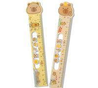 2 Piezas Gobernante Capybara, 15CM Gobernante Capybara, Suministros Escolares Capybara, Juego de Papelería Carpincho, Lindo Juego de Papelería Multifuncional Carpincho, Para Niña Niños Estudiantes