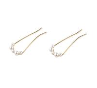 2 piezas Gold Pearl U Forma Cabello de cabello Pearl Pea Peaks Classic Elegant Hairsories Adornos de novia de moda
