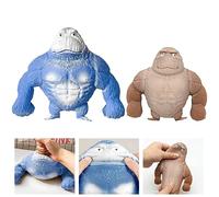 2 Piezas Gorila Realista de Descompresión (16*17cm) y (9*8) Juguetes de Gorila de Mono Látex Apretón Monkey Splat, Juguete Antiestres para Adultos Ocio Diversión Alivio del Estrés