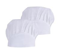 2 Piezas Gorro Chef Hombre Mujer, Ajustable Elástico Gorros de Cocinero Profesional, Transpirable Restaurante Gorro Forma Seta Unisex Sombrero Cocina para Adulto Barbacoa Cocinar Hotel (Blanco)