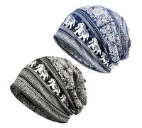 2 Piezas Gorro De Punto, Gorro Con Patrón De Elefante, Gorro De Invierno Cálido A Prueba De Viento, Gorro Suelto Suave, Gorro De Quimioterapia Unisex, Gorro Anticaída