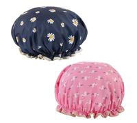 2 Piezas Gorro ducha mujer,con banda elástica,Gorros de Ducha Impermeable y reutilizables,para Hogar,Salón,Spa,Viajes,Hotel,Cocina