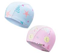2 Piezas Gorros de Piscina para Niño, Gorros de Natación de Niños Lindos Gorro, Gorros de Tela de Natación para Niña, Gorro Piscina Bebé, de 1 a 6 Años