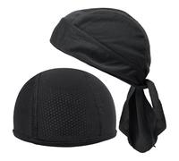 2 Piezas Gorros de Turbante de Ciclismo, Turbante Negro, Gorro de Turbante para Hombre, Capucha para Bicicleta, Turbante para Bicicleta