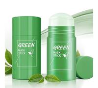 2 Piezas Green Mask Stick de Té Verde, Mascarilla Facial de Té Verde para Limpieza Profunda y Reducción de Poros, Eliminación de Puntos Negros, Control de Grasa e Hidratación para Todo Tipo de Piel
