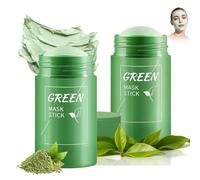 2 Piezas Green Mask Stick de Té Verde, Mascarilla Facial en Barra para Puntos Negros y Poros, Eliminación de Puntos Negros, Mascarilla Facial Hidratante con Arcilla Verde