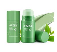 2 Piezas Green Mask Stick de Té Verde, Mascarilla Facial en Stick, Sticks de Arcilla para Limpieza Profunda y Minimizar Poros, Eliminación de Puntos Negros, Hidratante para Todo Tipo de Piel