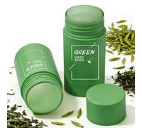 2 Piezas Green Mask Stick, Mascarilla de Té Verde Hidratante, Limpieza Profunda de Poros, Eliminación de Puntos Negros y Control de Grasa, 40g