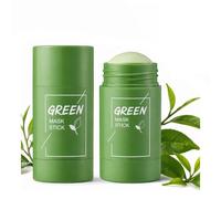 2 Piezas Green Tea Deep Cleanse Mask Stick, Green Mask Stick, Mascarilla en Stick, Limpieza Profunda de Poros, Hidratación Facial, Control de Grasa para Cuidado Diario