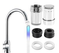 2 piezas Grifo LED Multicolor para Cocina y Baño, Indicador de Temperatura Económico sin Pilas, Fácil de Instalar, con Luz Azul, Verde y Roja para Agua Fría, Tibia y Caliente, Fabricado en Materiales