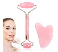 2 Piezas Gua Sha y Rodillo, Guasha masajeador facial Calma yRelaja la Piel,Guasha para el Masaje Facial, Rodillo Facial Masaje para Mujeres, Relajante de los Músculos del Cuello y del Cuerpo