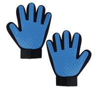 2 Piezas Guante de Cepillado para Mascotas, Guante Quita Pelos Mascota, Guante para Animales Domésticos Silicona Azul de Limpieza para Perro, Guante de Masaje Eficientes