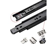 2 Piezas,Guías Correderas para Cajónes 3 Secciones,Montaje Lateral Rodamiento de Bolas Silencio,Carga Máxima 45kg/99libras,para Cajón de Armario,Alacena,Acero Negro (400mm(16inch))