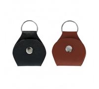 2 piezas guitarra escoger llavero titular cuero escoge caso cuero plectrum titular llaveros portables guitarra escoger titulares para guitarristas (negro + marrón)