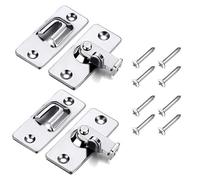 (2 piezas) Hebilla de la puerta de ángulo recto hebilla aleación aluminio perno acero metal 90 grados la vendimia interior pestillo fijo compartimiento inodoro solo deslizamiento