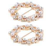 2 Piezas Hebilla Decorativa para Ropa Dorada de Aleación | Accesorio de Moda Antideslizante, sin Herramientas, para Suéteres y Bolsos Estación