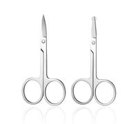 2 Piezas Hechas De Tijeras Nasales De Acero Inoxidable, Herramientas De Adornos Para El Cabello De La Nariz, Tijeras De Corte De Cejas Simples Y Herramientas De Limpieza Facial.