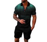 2 Piezas Hombre Corto Verano Playa Traje Casual Dos Piezas Manga Corta 2 Piezas Elegante Pantalones Cortos Y Camisetas Conjunto Ropa Holgada Gym Clothes Hombres Sudaderas Ropa Fitness Chándal XXL