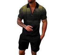 2 Piezas Hombre Corto Verano Playa Traje Casual Dos Piezas Manga Corta 2 Piezas Elegante Pantalones Cortos Y Camisetas Conjunto Ropa Holgada Gym Clothes Hombres Sudaderas Ropa Fitness Chándal XXL