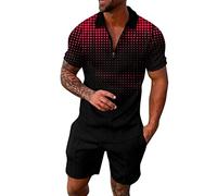 2 Piezas Hombre Corto Verano Playa Traje Casual Dos Piezas Manga Corta 2 Piezas Elegante Pantalones Cortos Y Camisetas Conjunto Ropa Holgada Gym Clothes Hombres Sudaderas Ropa Fitness Chándal XXL