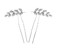 2 Piezas Horquilla de oreja de trigo tocado de novia forma nupcial accesorios para el cabello invitada de boda horquilla de metal Accesorio para el cabello femenino pedrería Plata