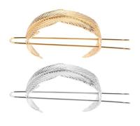 2 Piezas Horquilla Pelo de Niña Retro, Aleación, Hoja, Plata | Estilo Romántico, Delicada y Atractiva, para Mujeres, Fácil de Poner y Quitar, No Daña el Cabello