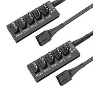 2 Piezas Hub Divisor PWM para Ventiladores de PC, PWM Fan Hub PC, Cable Adaptador de 5 Vías, Conector de 4 Pines para Ventilador de CPU, 12V, para Refrigeración de Computadoras de Escritorio