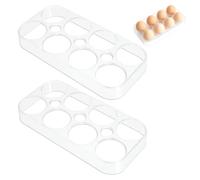 2 Piezas Hueveras para Frigorifico,Caja De Almacenamiento De Huevos Para Refrigerador De Plástico,soportes para huevos para frigorífico Con 8 Compartimentos,Organizador Portátil Para Cocina y Nevera