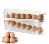 2 Piezas Hueveras Para Frigorífico, Dispensador De Huevos Para Nevera, Dispensador De Huevos Con Soporte Rodante De 2 Niveles, Organizador De Huevos Enrollable Bandeja De Huevos Para Cocina