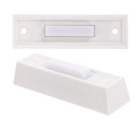 2 Piezas Interruptor de Botón Pulsador Vintage de Plástico Blanco | Placa Mural, Instalación Fácil, Activación de Salida, para Control de Acceso E Intercomunicador