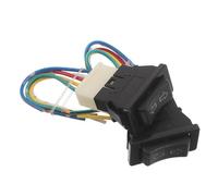 2 Piezas Interruptor de Elevalunas Eléctrico, Control de Balancín | Arnés de Cableado, Adaptador de Enchufe, Integración Fiable, Negro, Metal y Plástico