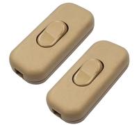 2 Piezas Interruptor,Interruptor Lampara,Interruptor Bipolar,Interruptor de Cable en Línea,6A 250V,para Lámparas,Pequeños Electrodomésticos (Oro)