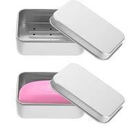 2 Piezas Jabonera de Aluminio, Caja de Jabón de Viaje Impermeable Portátil, Jaboneras de Viaje con Tapa y Rejilla de Goteo Extraíble para casa o de Viaje
