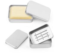 2 Piezas Jabonera de Aluminio, Jabonera con Rejilla de Goteo Extraíble, Jaboneras de Viaje con Tapa, Caja de Jabón de Viaje Sólida, Caja de Jabón Impermeable Portátil, para el Hogar y el Viaje