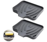 2 Piezas Jabonera de Silicona, Jaboneras de Drenaje de con Drenaje, Organizador Fregadero Silicona para Baño, Cocina, Ducha Jabonero
