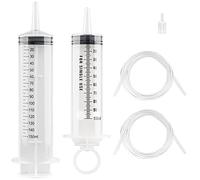 2 Piezas Jeringuilla Grande 100ml 150ml Jeringa de succión de aceite con 2 mangueras y 1 adaptadores para alimentación de animales recién nacidos, líquido de medición, irrigación