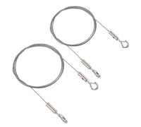 2 Piezas Juego de Cables de Suspensión de Acero Inoxidable, Ajustable Cable con Gancho Doble para Marcos, 2 m × 1,5 mm, Adecuado para Cuadros Espejos Paneles Decorativos y Lámparas, Resistente