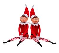 2 Piezas Juego de Elfos, 15 Pulgada Muñeca Suave de Pierna Larga Travieso Duende, Santa Divertida Figura de Elfos Que se comportan Mal con Cuerpo Suave y Cara de Vinilo