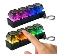 2 Piezas Juguete Antiestrés Teclado Iluminado Teclado Fidget Toys, Juguete Antiestrés con Teclados Clics Llavero con Teclados An-tiestrés De 4 Botones con Luces para Aliviar El Estrés Pass Tiempo