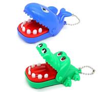 2 Piezas Juguete de cocodrilo tiburón clásico Boca Dentista mordida Dedo Familia Juego niños niños acción Habilidad Juego Juguete,cocodrilo sacamuelas,Cocodrilo Juguete de Dientes