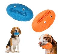 2 Piezas Juguete Masticable para Perros Grandes y Medianos, 13x8 cm Azul y Naranja Mordedor Resistente de Goma Natural, Juguetes Indestructibles para Masticadores Agresivos,Interactivo con Chirriador