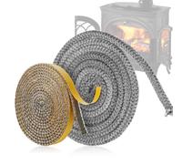 2 Piezas Junta Cristal Chimenea 10 mm*3m Junta Chimenea Junta Refractaria Chimenea 3mm*10mm*3m Cuerda Ignífuga de Fibra de Vidrio Cuerda Puerta Chimenea