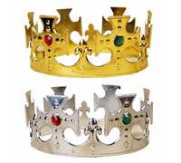 2 piezas King Crowns Party Hat King Queen Crowns Kids Adult Birthday Headwear Birthday Crown Party Crowns Adult Costume Accessories Crown Dress Up Accessories for Child Adult