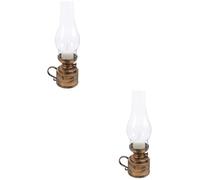2 Piezas Lámpara LED de Queroseno Dorada de PP Vintage para Mesa | Decoración Retro para Hogar y Cocina, Adecuado como Centro de Mesa, Halloween y Navidad