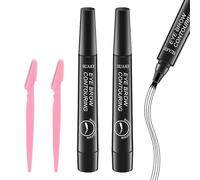 2 Piezas Lapiz Cejas Microblading,Lapiz Cejas 4 Puntas,Lápiz de Cejas Microblading,Perfilador de Cejas,Apto para Principiantes y Profesionales (Negro con recortador de cejas)