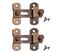 2 piezas Latch, Sliding Door Latch Door Lock Toggle Latch with Snap Locking Bolt with Screws for Doors, Windows, Closets and Gardens, Vintage Red Brass Finish(MS-2)