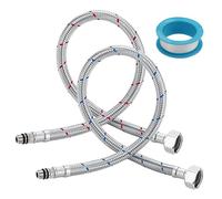2 Piezas Latiguillos De FontaneríA Trenzada De Acero Inoxidable Flexible,Manguera Grifo Cocina,Mangueras Trenzadas De Acero Inoxidable,Manguera De ConexióN Flexible para Grifos Mezcladores,Cocina